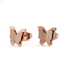 Rose Frosted Animal Butterfly Wing Insect Pendientes